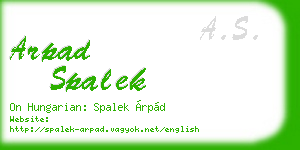 arpad spalek business card